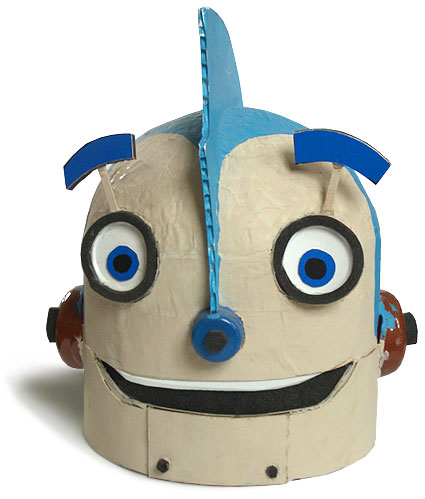 papier mache Rodney Robot head 