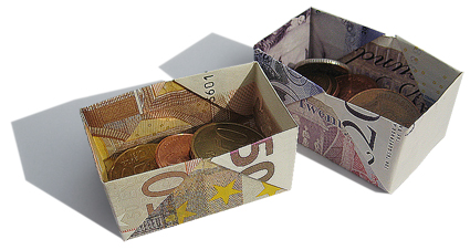 Origami banknote box