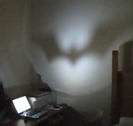 bat logo shadow on wall