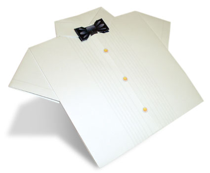Dress Shirt, Black Tie Origami Paper Shirt
