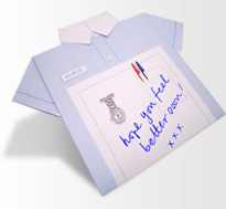 paper nurses shirt as note card