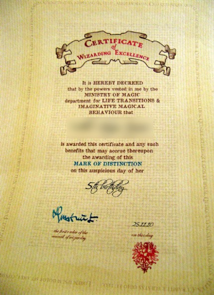 nepenthe's Wizarding Certificates